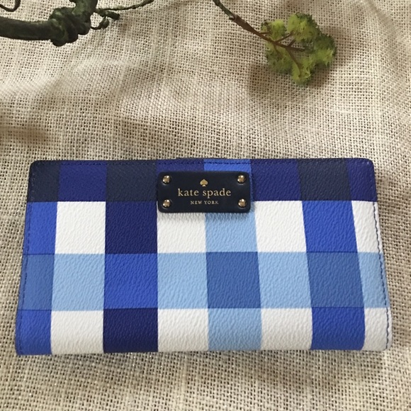 kate spade blue plaid purse